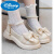 迪士尼（Disney）女童鞋2024新款夏季儿童演出白色小皮鞋女孩中大童洛丽塔公主单鞋 米白(主图款) 26码