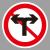 交通标志指示牌停车场限高限速限宽铝合金板反光膜安全道路标识牌 禁止向左向右转弯 1.2MM厚铝板直径60cm