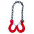 双头钩起重链条吊索具吊具吊钩挂钩羊角钩子G80锰钢链条吊装工具 1吨0.5米