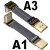 ADT标准型HDMI2.0公对公延长线 支持2K/144hz 4K/60Hz 弯头扁平线 A2-A2R 300cm