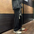 余帅（YU SHUAI）复古抽绳松紧腰牛仔裤男春季新款直筒欧美高街vibe美式街头裤子 棕色 XL