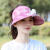 畅桑风扇帽成人充电帽女夏季沙滩遮阳帽运动户外空顶帽太阳帽 格子图案-紫色（带风扇） 均码（55-60cm）可调节