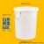 环卫商用加厚大号厨房塑料工业垃圾桶带盖子Q圆形桶胶桶公共 60L蓝色无盖63c
