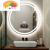 文枝洗脸盆上的镜子 智能浴室镜LED发光灯镜圆形带灯厕所防雾洗手卫生 尺寸/产品/材质/功能定制 咨询 0.4米以下宽