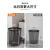 适用于精工垃圾桶大容量厨房客厅卫生间厕所卧纸篓高颜值2 深空灰+透明白 2个装【中号