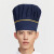 厨师帽子男工作帽透气餐厅餐饮厨房女布帽蘑菇帽防尘油烟 拼条帽红色 带松紧