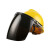 米囹适用定制电焊面罩配安全帽式焊工防护面具防烤脸护脸全脸焊头戴式焊帽 适(灰色)面罩+V型黄色安全帽