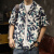 博羽尼（BOYUNI）夏威夷沙滩海边风花衬衫短袖男士夏季外套薄款冰丝2024新款 宝蓝色 XL 【适合145-160斤】