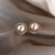 S925银针轻奢珍珠耳钉女气质网红简约小巧耳环2023年新款潮耳饰品 金色