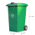240L360L环卫挂车铁垃圾桶户外分类工业桶大号圆桶铁垃圾桶大铁桶 绿色 18mm厚带轮无盖