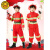 G.DUCKKIDS小黄鸭消防员服装儿童职业角色扮演衣服幼儿园表演服玩具装备套装 红色短袖短裤+腰带+安全帽 100cm