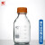 试剂瓶化学玻璃蓝盖试剂瓶1002505001000ml螺口瓶流动相玻璃 500ml(透明高硼硅黄盖)