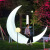 定制发光月亮灯户外景区庭院装饰灯弯月座椅打卡月牙太阳能月球灯 1.4米月亮