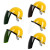 仁聚益定制适用烧电焊防护罩脸部头戴式安全帽面罩焊工面屏焊帽子全脸打定制 黑色面屏+支架+黄色安全帽