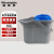 稳斯坦 手洗拖把拧干桶 灰蓝色 手提拖把桶 大口径带滑轮挤水塑料拖布桶 WL-083