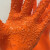 劳保手套塑胶防滑耐油耐酸碱防腐蚀电镀化工橡胶工业工地防护 桔色 颗粒止滑1双 XL