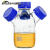 螺口三口/四口流动相液瓶储液瓶废液瓶蓝盖丝口玻璃多口试剂瓶实 GL45 PTFE全四氟盖