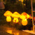 仁聚益太阳能蘑菇灯地插灯户外防水庭院花园阳台布置草坪灯景观装饰灯串 一拖三蘑菇灯暖光色