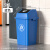 正方形带盖垃圾桶户外商用大容量厨房卫生间餐饮专用2023 30L正方绿色带盖