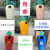 幼儿园卡通分类垃圾桶户外校园创意植物垃圾筒室外可爱萝卜果壳箱定制 绿萝卜 46*46*87cm