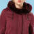 BUOUBUOU女装冬季新款拉链连帽绒毛尼克服大衣BE4S826 暗红R16 155/S