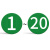 安燚 绿底白字（1-100） 数字号码牌编号亚克力贴磁性号牌自粘磁力机器标牌圆牌序号牌GNG-524