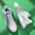 秋季球鞋新款飞织网面系带运动鞋男休闲透气减震跑步鞋 白色 42