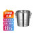 撼顿 不锈钢虎头水桶商用清洗桶清洁水桶【中号冰桶5L+冰夹】ZTT0866