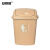 安赛瑞 摇盖垃圾桶 带盖工业商用环卫垃圾桶 30L 塑料户外垃圾桶 米黄色27428