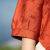 赞蒙棉麻女装 亚麻高档苎麻复古民族风时尚衬衫夏季中年新款妈妈上衣 卡其色 XL 90-105斤