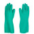 冰禹 BYQ-909 工业清洁橡胶手套 耐用耐磨丁腈手套 防水保洁工作劳保手套 XL码33cm 绿色1双