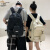 Y-BOX书包女韩版原宿风大学生时尚大容量工装男背包双肩包旅行包情侣 酒红色