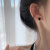 缕歩歌925银针黑锆不对称耳环女2024年新款耳线小众设计感耳饰 S925银针圈圈耳环大号一对