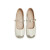 天美意玛丽珍女鞋商场同款拼色平跟浅口皮单鞋2024秋新BJ261CQ4 米色 35