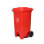 圣路欧C  垃圾桶红色大号脚踏垃圾桶环卫分类物业小区室外户外酒店商用塑料带盖120U型号 550*470*960mm 