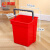 鸣固 保洁分色水桶 清洁车塑料桶清洁车分类塑料桶 红色（4升）