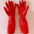 天然橡胶日常加长手套劳保手套橡胶手套家用厨房防滑耐用 红色L