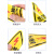 YUETONG/月桐 安全标识警示贴 YT-G2061 80×80mm 当心机械伤人 软质PVC背胶覆膜 1张