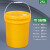 举焊加厚塑料桶带盖20L50公斤25KG升涂料桶油漆桶空桶密封水桶 25L黄色-易开盖款(带油嘴)