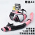 浮潜三宝潜水面罩儿童潜水镜呼吸器成人呼吸管近视装备防雾 M158成人炫酷黑套装