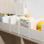 厨房家用直角收纳盒桌面收纳筐橱柜置物架杂物储物盒子面膜整理盒 白色伸缩款-4件装 ABS材质