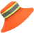 夏季透气网眼遮阳环卫帽橘黄色大帽檐物业保洁清洁防晒工作太阳帽 环卫帽：橘色加厚反光条