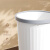 垃圾桶客厅厨房浴室大容量无盖大口径加厚压圈垃圾篓 珍珠白小号8L