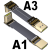 ADT标准型HDMI2.0公对公延长线 支持2K/144hz 4K/60Hz 弯头扁平线 A1-A3 60cm
