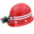 SMVP定制适用安全帽工地国标abs带头灯充电LED矿工帽配件隧道夜间施工反光头盔 玻璃钢透气红色