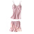 PMWRUN睡衣女夏季薄款冰丝吊带短裤两件套性感带胸垫纯色家居服套装 粉红色 M(80斤-100斤)