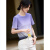 卡萨罗澳品牌渐变印花设计短袖T恤女2024夏季新款不对称宽松显瘦遮肉上衣 紫色渐变 L 115斤-125斤