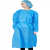 一次性隔离衣无纺布手术衣服护士疫保护防尘工作服反穿罩衣 SMS45克蓝色针织袖口 20件 主图 均码