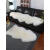 布欧格轻奢皮草澳洲整张羊皮沙发垫黑色沙发坐垫不规则羊毛垫 自然白澳洲羊皮毛 1P100*65cm一头圆