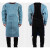 【品质】电焊工牛皮耐磨隔热防烫耐高温防护衣反穿衣焊工 蓝色长款低领长袖105cm XL